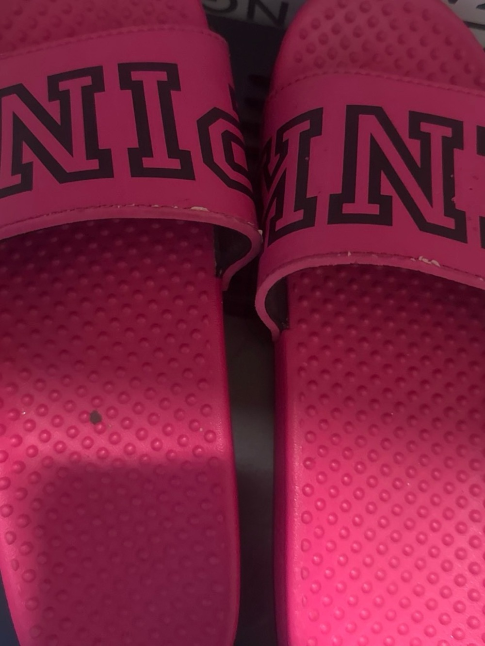 PINK Victoria's Secret Hot Pink Slide Sandals